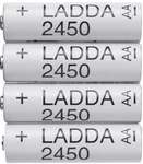 Ladda 2450 mAh Rechargeable Batteries $7.99 / pack of 4 @ IKEA
