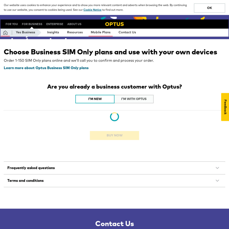 optus business plans sim only