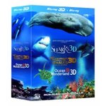 Jean-Michel Cousteau's Film Trilogy (Dolphins&Whales/Sharks/Ocean Wndrlnd 3D, Blu-Ray $23 + post