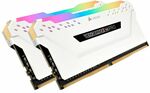 Corsair Vengeance RGB PRO 32GB (2x16GB) 3200MHz CL16 DDR4 Memory, White $233.78 Delivered @ JW Computers