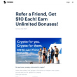 Get $10 in Cryptocurrency for Each Person You Refer @ Zipmex