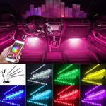 15% off 4pcs 72 LED Multicolor Car Interior Lights with App Control $19.54 + Delivery ($0 with Prime) @ CTFIVING Amazon AU