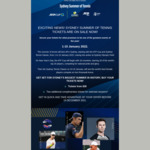 ATP Cup & Sydney Tennis Classic (ATP 250/WTA 500) - Buy 1 Ticket Get 2 Free @ Ticketek/Ticketmaster