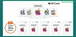 Earn 20x Everyday Rewards Points on Apple Gift Card (Excludes $20, Limit 10 Cards Per Day) @ Woolworths