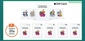 20x Everyday Rewards points on Apple gift cards @ Woolworths