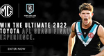 Win The Ultimate 2022 Toyota AFL Grand Final Experience (Cash, Tickets & Signed Accessories) Worth $6,750 from MG Motor