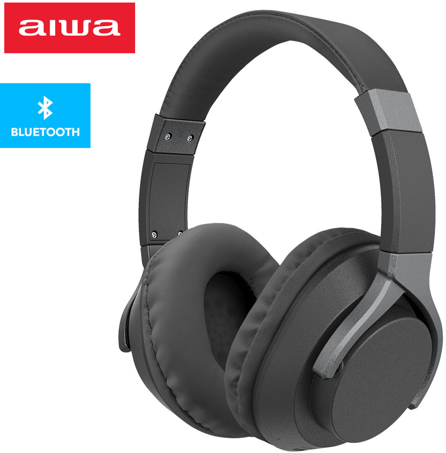 Aiwa Active Noise Cancelling Wireless Headphones Black 11.40