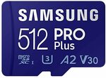 Samsung Pro Plus 512GB MicroSDXC (up to 180MB/s) $55.15 + Delivery ($0 with Prime/ $59 Spend) @ Amazon US via AU
