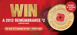 Win 1of 3 2012 Remembrance $2 Coins (Chipped Paint) Worth $250 from Downies Collectables