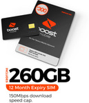 Boost Mobile $300 SIM Starter Kit 365 Days Expiry 260GB Data  (if Activated by 05-Aug-2024)  $247.50 Delivered @ TelcoBiz