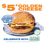 [NSW, VIC, WA, QLD, ACT] $5 Golden Cheeseburger @ Pattysmiths via ATE Rewards App