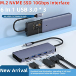 6 in 1 USB-C Hub (M.2 NVMe Slot, HDMI 4K@60Hz, USB-C PD 100W, x3 USB 3.2 10Gbps) US$17.86 (~A$27.71) Shipped @ AIPAO AI Life Sto