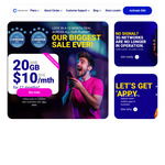 20GB Monthly SIM Only Plan $10/M for 12 Months ($15/M with 6GB Data Thereafter) @ Circles.life