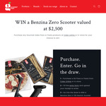 Win a Benzina Zero Scooter Valued at $2,500 from Gourmet Saba [Purchase Required]