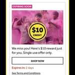 $10 Credit for Rebel Active Members (No Minimum Spend) @ Rebel Sport