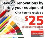 Kennards Hire - $25 off ($75 Minimum Spend)