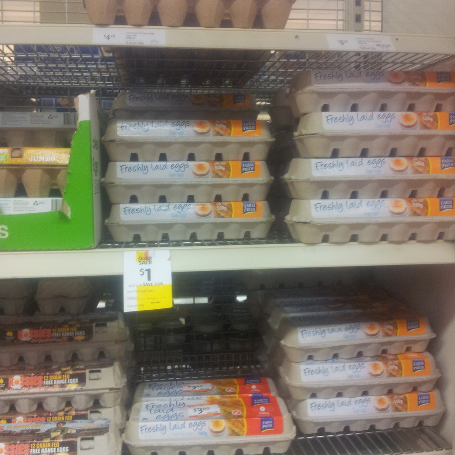 Coles - Williamstown Vic - Farm Pride Cage Eggs 500g $1 - OzBargain