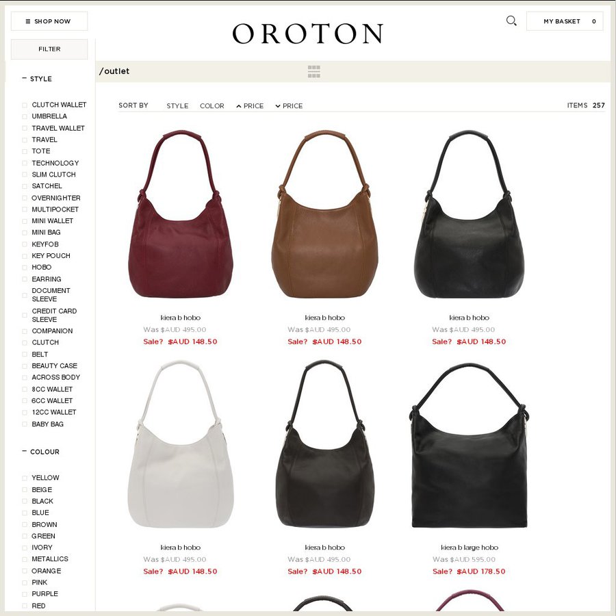 oroton bags factory outlet
