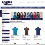 Charles Wilson 100% Cotton Premium Polo Shirts - 2 for $30 - Free Shipping With Code - All Sizes