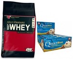 Optimum Nutrition Gold Standard Whey 10lbs (4.5kg) + 1 Box Quest Bars $152.96 @ Amino Z