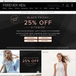Forever New Black Friday 25% off Store Wide (until Sunday) Free Shipping on $50+ Spend