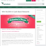 Win $4,500+ by Collecting Valentines Treats @ TopCashBack (Answers inside)