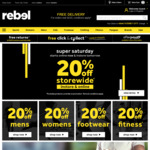 Rebel Sport 20% off Store and Site Wide