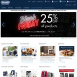 Black Friday 4 Day Event: 25% off Sitewide @ DeLonghi, Kenwood & Braun Official Sites