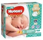 Huggies Ultimate Nappies 108 Pack (Newborn) - $22 @ Baby Bunting
