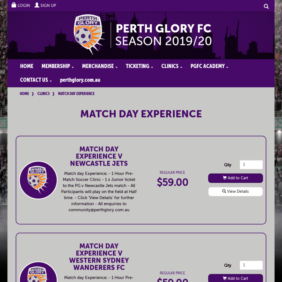 Perth Glory Match Day Experience $59, HBF Park, Perth, WA