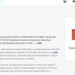 AGL Rewards 10 off Myer eGift Cards OzBargain