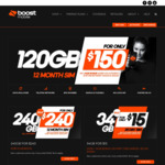 Boost Prepaid | 12 Months Expiry | 80GB + 40GB Bonus Data | Unlimited Talk & Text | $136.36 @ Boost Website