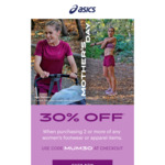 30% off on Two or More of Women's Shoes or Apparel Items @ ASICS