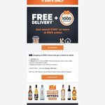 Free Delivery and 1000 Woolworths Rewards Points with $100 Spend at BWS Online via App