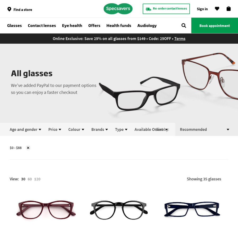 Prescription Sunglasses (UV Tint + Scratch Resistant) $39 + Shipping at Specsavers