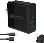 HEYMIX 65W PD Charger AU Plug (2 USB Ports, 1 Type-C Port, 100W PD Cable) $26.47 + Post ($0 Prime/ $39 Spend) @ Yesdex Amazon AU