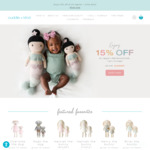 15% off Dolls + US$9 Delivery ($0 with US$85 Order) @ cuddle + kind
