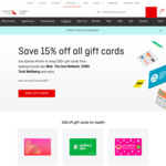 Save 15% on Redeeming Qantas Frequent Flyer Points on Gift Cards @ Qantas Rewards Store