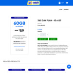 Catch Connect 60GB 365 Days Prepaid Mobile Plan $89 (Was $120) New Customers Only @ Catch Connect