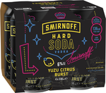 Smirnoff Hard Soda Yuzu Citrus Can 4x330ml $16 in-Store Only @ Liquorland