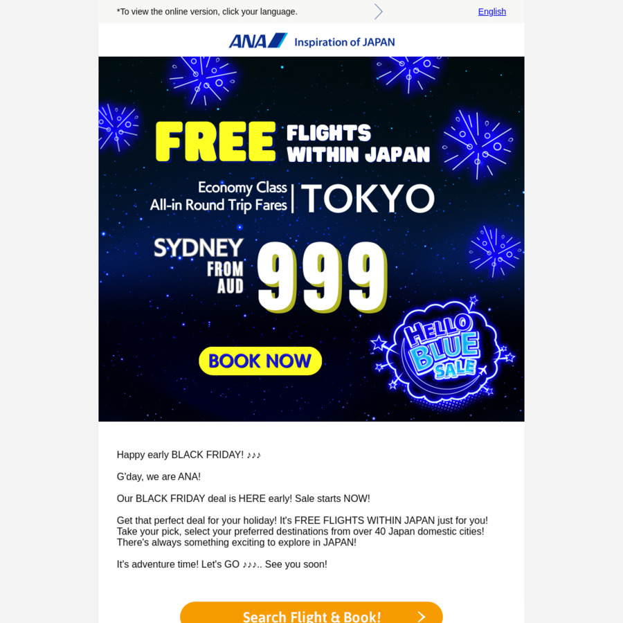 Direct Flights to Tokyo Return from Sydney 999 & Free Domestic Flights