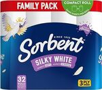 32-Pack Sorbent 3-Ply Silky White Toilet Paper $8 ($7.20 Sub&Save) + Delivery ($0 with Prime/ $59 Spend) @ Amazon AU