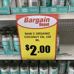 [VIC] Raw C Organic Virgin Coconut Oil 330ml $2 @ Bargain Depot (Epping)