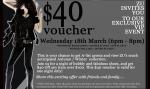ZU VIP night (18/03/2009 6-8pm) and get $40 off  any item over $100!