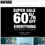 Oxford Clothing 60% off Store Wide & Online