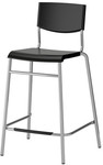 IKEA - STIG Bar Stool with Backrest, Black, Silver-Colour, 63cm $14.99