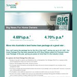 Suncorp Package Loan - Variable Rate of 4.69% Pa - No Package Fees for The Life of The Loan