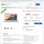 MacBook Air 11" 5th Gen $888 Delivered @ Futu Online (Group Buy eBay)