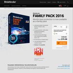 50% off Bitdefender Family Pack 2016 (1 Year Subscription) - $79.98