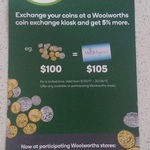 5% Bonus When You Swap Coins to WISH Gift Cards at Woolworths Coin Kiosks (NSW) 
